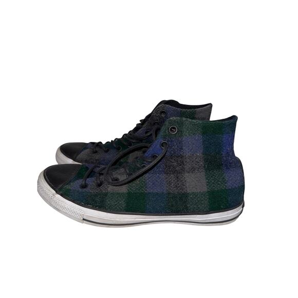 Converse Chuck Taylor All Star Woolrich Hi Sneakers Black Thunder Plaid, 12.5 - Picture 3 of 11